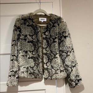 BB Dakota Black and Cream Teddy Jacket